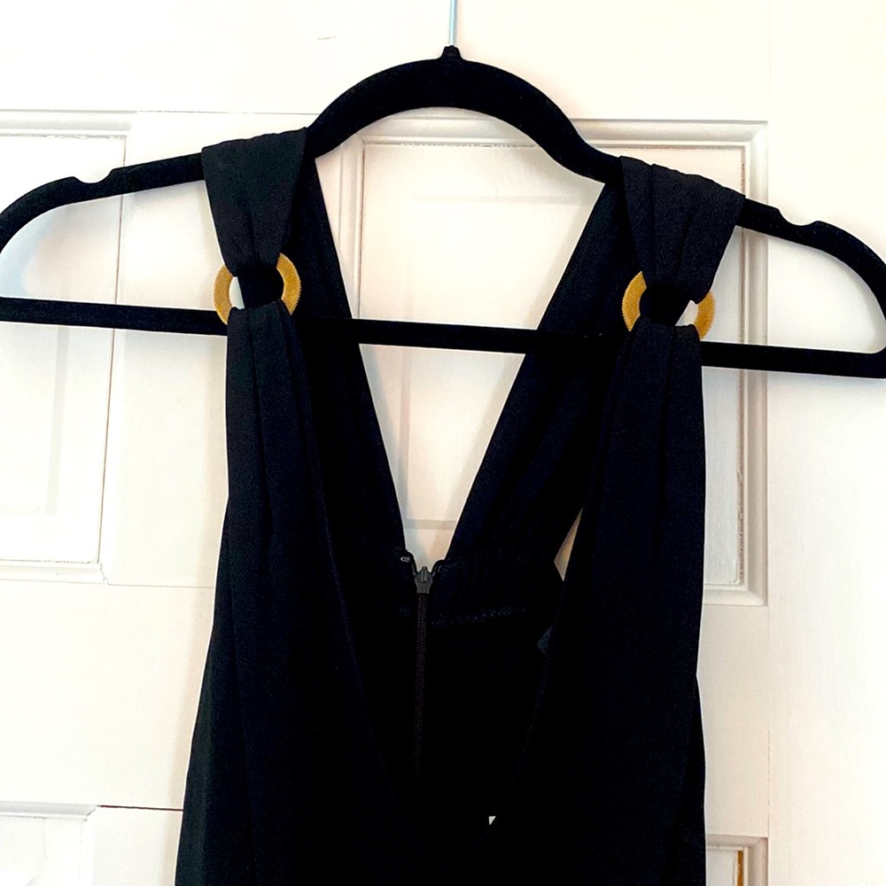 Versace black silk rouched dress